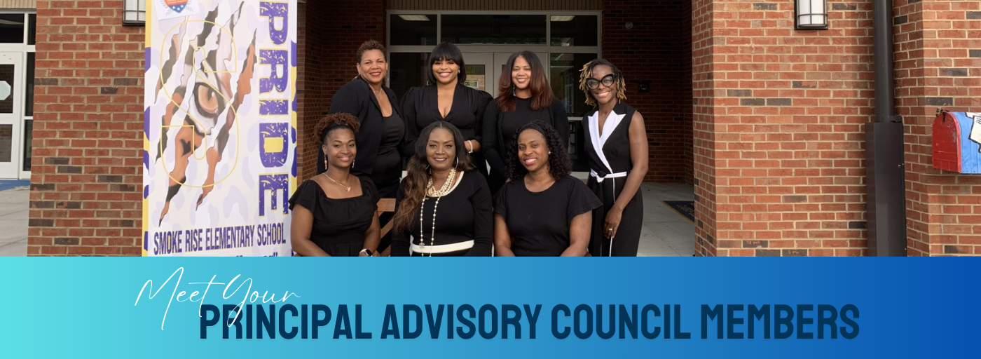 Meet your Principal Advisory Council Members - Photo of 7 women on the PAC team with the Pride banner displayed.