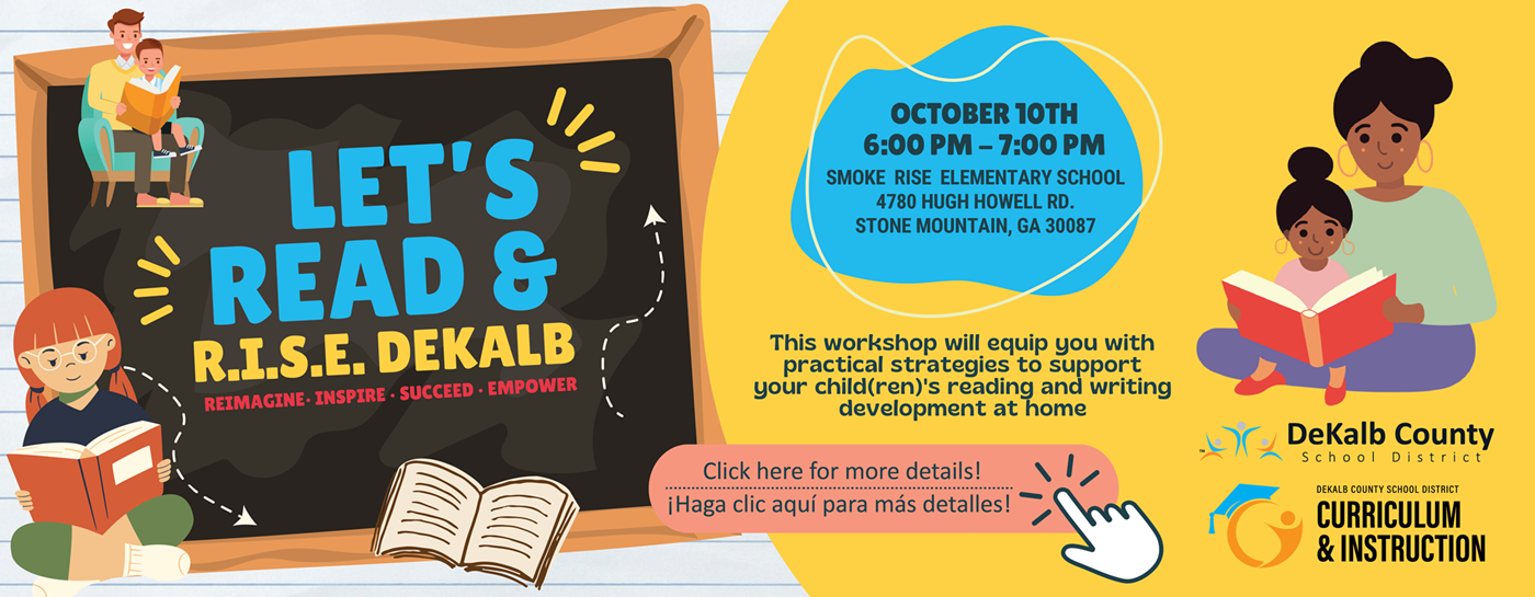 Let&#39;s Read & R.I.S.E. DeKalb - October 10th - 6pm - 7pm 